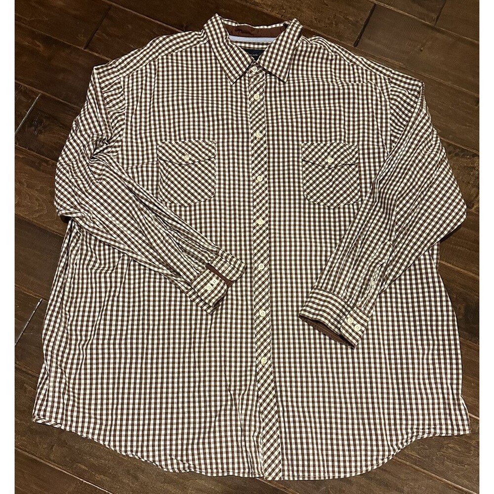 Casuals Men’s Long Sleeve Button-Up Shirt - 4XLT Double Pockets